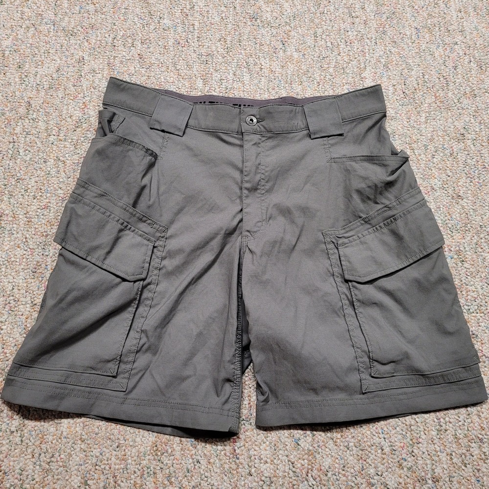 Duluth Trading Co Dry On The Fly Cargo Shorts Mens 36 Gray Relaxed Fit 9 Inseam